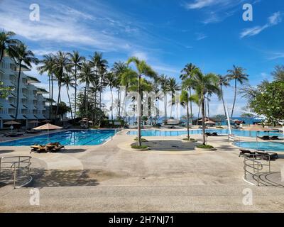 Phuket Thailand November 2021, Luxury Resort Le Meridien Beach Resort Marriot in Thailand. Stockfoto