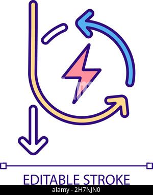 RGB-Farbsymbol für erneuerbare Energiequellen Stock Vektor