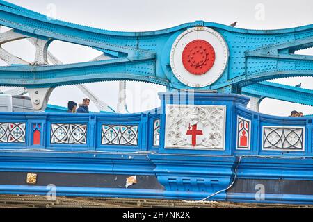Detail der Tower Bridge, London, England. Stockfoto