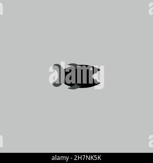 Piranha-Liniensymbol. Einfacher Stil Tee Fisch Poster Hintergrund Symbol. Logo-Design-Element. T-Shirt-Druck. Vektor für Aufkleber. Stock Vektor