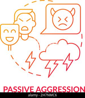 Symbol für das Konzept des passiven Ausdrucks für negative Gefühle Stock Vektor