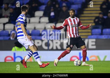 Reading, Großbritannien. 23rd. November 2021. Rhian Brewster #7 von Sheffield United in Reading, Vereinigtes Königreich am 11/23/2021. (Foto von Ashley Crowden/News Images/Sipa USA) Quelle: SIPA USA/Alamy Live News Stockfoto