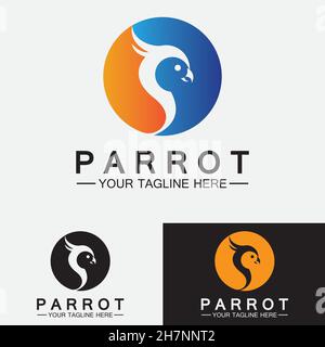Papagei Logo Design Vektor-Vorlage Stock Vektor