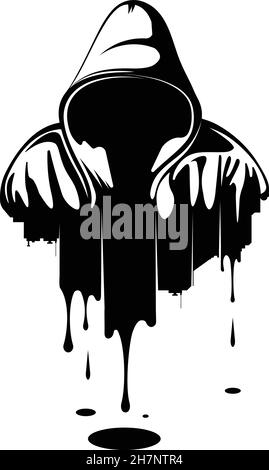 Urbane T-Shirt-Grafik. Schön für Streetwear. Siluet mit Mann in der Haube. City Silhouette Vectors Stock Vektor