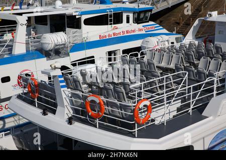 Frankreich, Region Normandie, Departement Manche, Bucht von Mont-Saint-Michel, Granville, Hafen, Hafen, Anlegestelle zu den Chausey-Inseln, Stockfoto