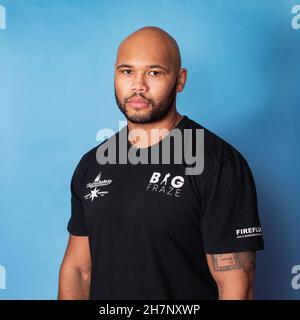 11/03/21, England. Der britische Superschwergewicht-Boxer Frazer Clarke bei der South Derbyshire Boxing Academy in Swadlincote im Vereinigten Königreich. Stockfoto