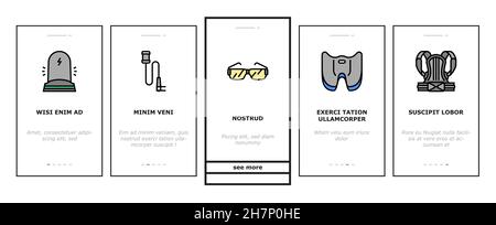 Arbeitsplatzzubehör Und -Tools Symbole Für Das Einsteigen Set Vector Stock Vektor