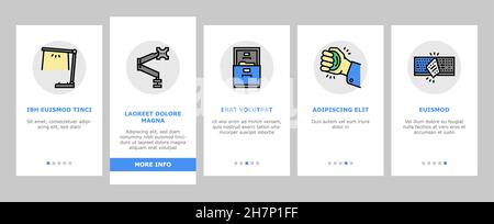 Arbeitsplatzzubehör Und -Tools Symbole Für Das Einsteigen Set Vector Stock Vektor