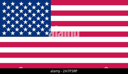 Vereinigte Staaten von Amerika - amerikanische flache Vektor farbige Flagge. Stock Vektor