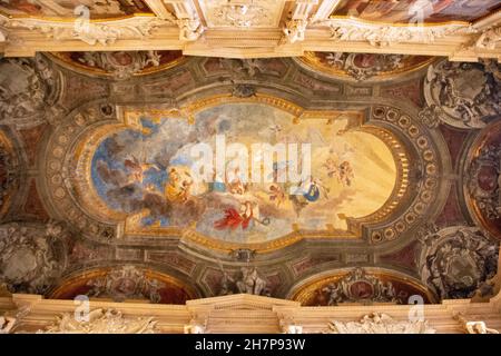 Das wunderschöne Innere des Königspalastes von Turin, erbaut für das Haus Savoyen im 16th. Jahrhundert, turin, piemont, italien Stockfoto