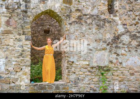 Von der Festungsmauer aus hat man einen atemberaubenden Blick auf die Stadt Stockfoto