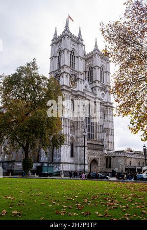 Victoria London England Großbritannien, November 21 2021, Gotische Architektur der Westminster Abbey Central London With No People Stockfoto