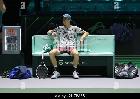 Pala Alpitour, Turin, Italien, 24. November 2021, Yannik Sinnerin (Italien) während des Davis Cup Finals 2021 - Training - Tennis Internationals Stockfoto