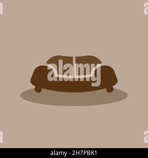 Sessel mit flacher Ikone. Symbol für Wohnmöbel. Logo-Design-Element Stock Vektor