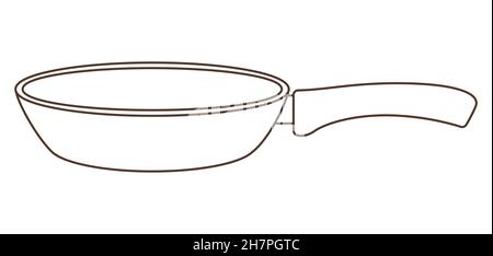 Abbildung der Pfanne. Stilisierte Küche und Restaurant Utensil. Stock Vektor