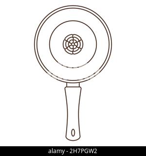 Abbildung der Pfanne. Stilisierte Küche und Restaurant Utensil. Stock Vektor