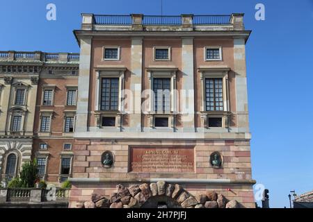 Königliche Palast in Stockholm - Sehenswürdigkeiten in Gamla Stan (Altstadt). Stockfoto