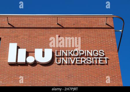 NORRKOPING, SCHWEDEN - 25. AUGUST 2018: Campus der Linkoping University (Linkopings Universitet) in Norrkoping, Schweden. Der Campus befindet sich im ehemaligen Indu Stockfoto