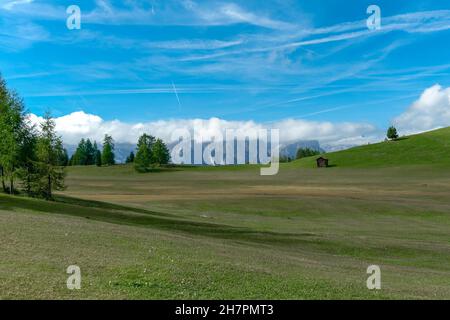 Pra de Armentara - Wanderung entlang der Armentara Alpinwiesen in Südtirol Stockfoto