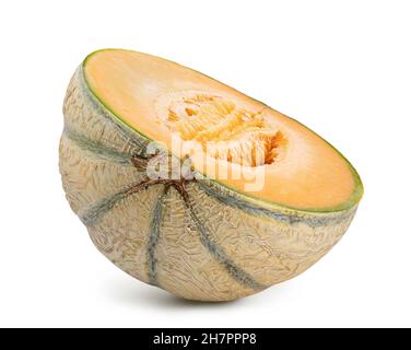 Melone isoliert auf weißem Hintergrund mit Beschneidungspfad Stockfoto