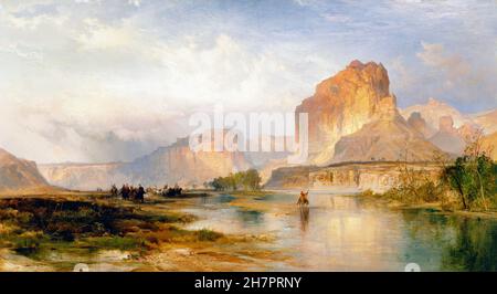 Cliffs of Green River von Thomas Moran (1837-1926), Öl auf Leinwand, 1874 Stockfoto