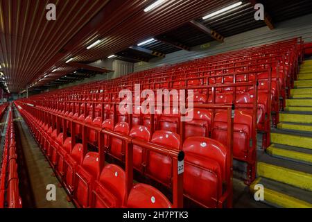 Eine allgemeine Ansicht des sicheren Standbereichs in Anfield, der Heimat von Liverpool Stockfoto