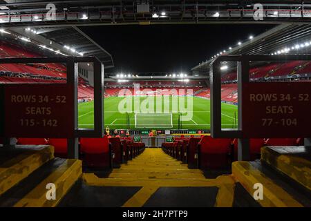 Liverpool, Großbritannien. 24th. November 2021. Eine allgemeine Sicht auf Anfield, die Heimat von Liverpool, vor dem UEFA Champions League-Spiel gegen den FC Porto in Liverpool, Großbritannien am 11/24/2021. (Foto von Simon Whitehead/News Images/Sipa USA) Quelle: SIPA USA/Alamy Live News Stockfoto