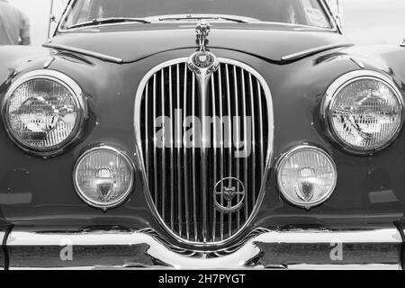Honiton.Devon.Vereinigtes Königreich.Juli 2nd 2021.Eine Marke 2 Jaguar ist auf der Devon County Show zu sehen Stockfoto