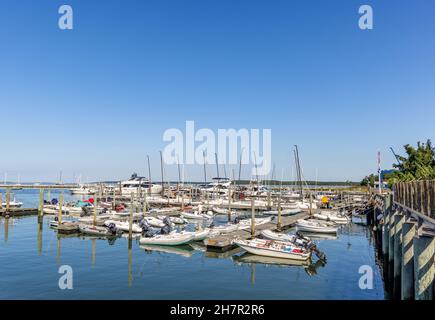 Breakwater Yacht Club und Yachthafen, Sag Harbor, NY Stockfoto