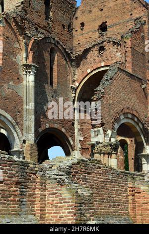 ZRENJANIN, SERBIEN - 27. Aug 2021: Araca Serbien 10. Juli 2021 Ich besuchte dieses Kloster als Touristenziel, erbaut 1230, von dem nur Ruinen rem Stockfoto