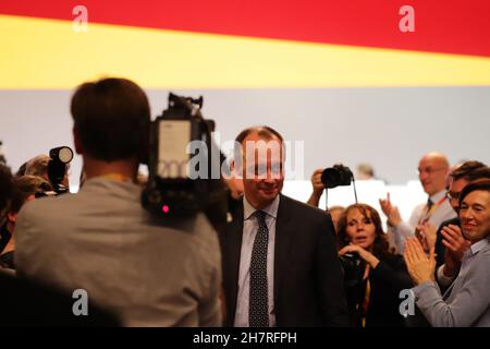 Friedrich Merz Kandid für den CDU-Parteivorsitz auf dem Bundestag der CDU 2018 in Hamburg Stockfoto