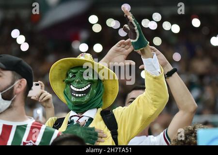 Maracana Stadium, Rio de Janeiro, Brasilien. 24th. November 2021. Brasilianische Serie A, Fluminense versus Internacional; Supports of Fluminense Kredit: Action Plus Sports/Alamy Live News Stockfoto