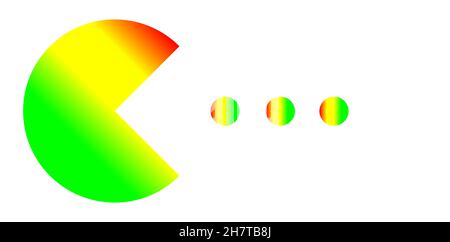 Pacman Charakter aus der alten Arcade-Spiel Illustration Stockfoto