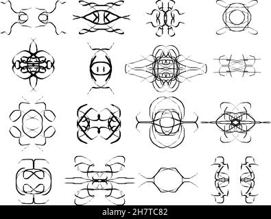 Vektor-Symbole Formen isoliert auf weißem Hintergrund, Dekorationselemente Vektor-Illustration gesetzt Stock Vektor