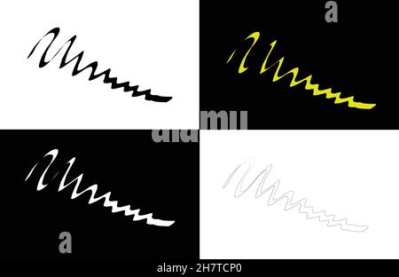 Vektorsignatursymbol auf farbigen Hintergründen isoliert, Unterschriftenvektorbeispiel, Sammlung von Geschäftssignaturen Stock Vektor