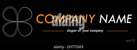 Vektor-Logo-Vorlage, Logo isoliert auf schwarzem Hintergrund, Logo-Umriss, Emblem-Element Stock Vektor
