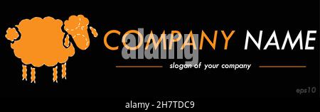 Landwirtschaftliche Unternehmen Vektor-Logo-Vorlage, Logo isoliert auf schwarzem Hintergrund, Logo Umriss, Emblem-Element Stock Vektor