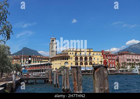 Riva del Garda Stadt im Trentino, am Gardasee, in Italien Stockfoto