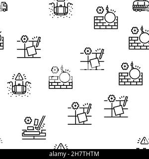 Demontage Konstruktionsprozess Vektor Nahtloses Muster Stock Vektor