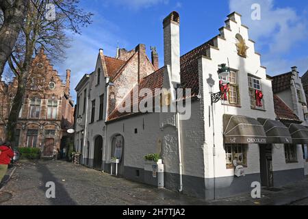 Idyllische Altstadthäuser in Brügge Stockfoto