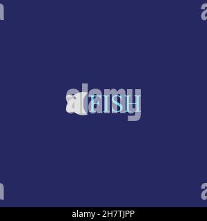 Fischschnur-Symbol. Einfacher Stil Fisch Shop großen Verkauf Poster Hintergrund-Symbol. Fish Company Logo Design-Element. T-Shirt-Druck. Vektor für Aufkleber. Stock Vektor