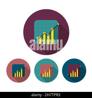 Stock Market Vector Icon Kollektion, flaches Design, langer Schatten, EPS10 Stock Vektor