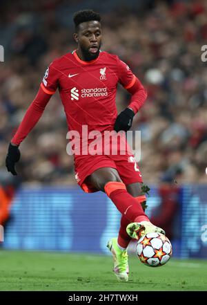 Liverpool, England, 24th. November 2021. Divock Origi aus Liverpool während des UEFA Champions League-Spiels in Anfield, Liverpool. Bildnachweis sollte lauten: Darren Staples / Sportimage Credit: Sportimage/Alamy Live News Stockfoto