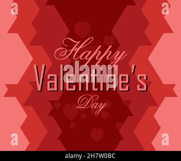 valentinstag Poster Hintergrund Illustration, mit Herz Symbol Polygon-Effekt, dunkelroter Hintergrund, ideal für Grußkarten, Banner, Stock Vektor