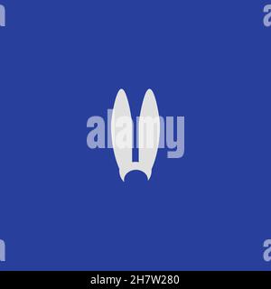 Symbol für die Linie der Bunny-Lünette. Einfacher Stil Ostern Urlaub Poster Hintergrund-Symbol. Logo-Design-Element. T-Shirt-Druck. Vektor für Aufkleber. Stock Vektor