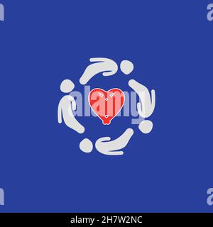 Symbol „Spenden“. Einfacher Stil Spende Poster Hintergrund-Symbol. Textrahmen für die Spende. Logo-Design-Element. T-Shirt-Druck. Vektor für Aufkleber. Stock Vektor