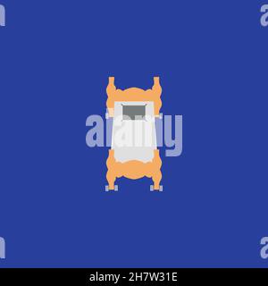 Flaches Symbol für medizinisches Bett. Einfaches Design mit Rädern Bett Symbol. Logo-Design-Element. T-Shirt-Druck. EPS10. Vektor für Aufkleber. Stock Vektor