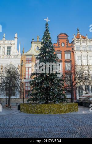 DANZIG, POLEN - 2020. JANUAR 17. Weihnachtsbaum in Danzig. Stockfoto