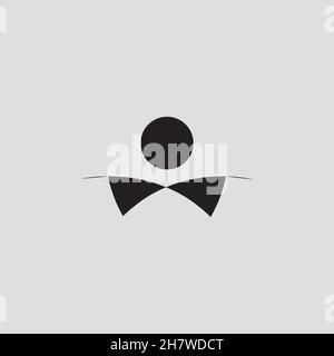 Benutzerzeilen-Symbol. Einfaches Symbol für Social-Media-Profilfotos. Gefälschtes Profilschild. Logo-Design-Element. T-Shirt-Druck. Vektor für Aufkleber. Stock Vektor