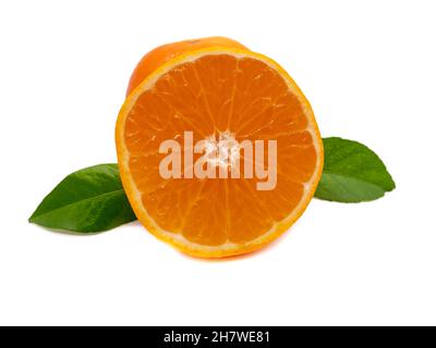 Clementine isoliert auf weißem Hintergrund Stockfoto